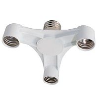 Патрон-переходник тройной Ecola Base Е27/3хЕ27 Белый картинка 